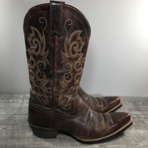 Ariat Womens 100010979 Alabama Brown Leather Cowgirl Western Boots Size 8.5